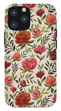 Load image into Gallery viewer, Burgundy Watercolor Floral Pattern - Phone Case
