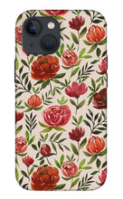 Load image into Gallery viewer, Burgundy Watercolor Floral Pattern - Phone Case