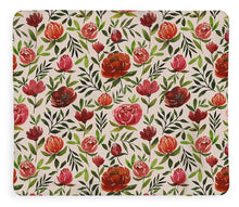 Load image into Gallery viewer, Burgundy Watercolor Floral Pattern - Blanket