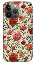 Load image into Gallery viewer, Burgundy Watercolor Floral Pattern - Phone Case