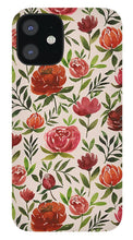 Load image into Gallery viewer, Burgundy Watercolor Floral Pattern - Phone Case