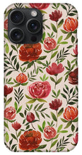 Load image into Gallery viewer, Burgundy Watercolor Floral Pattern - Phone Case
