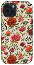 Load image into Gallery viewer, Burgundy Watercolor Floral Pattern - Phone Case