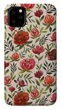 Load image into Gallery viewer, Burgundy Watercolor Floral Pattern - Phone Case