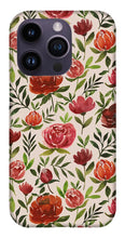 Load image into Gallery viewer, Burgundy Watercolor Floral Pattern - Phone Case