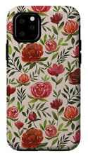 Load image into Gallery viewer, Burgundy Watercolor Floral Pattern - Phone Case
