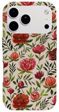 Load image into Gallery viewer, Burgundy Watercolor Floral Pattern - Phone Case