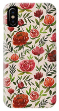 Load image into Gallery viewer, Burgundy Watercolor Floral Pattern - Phone Case