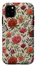 Load image into Gallery viewer, Burgundy Watercolor Floral Pattern - Phone Case