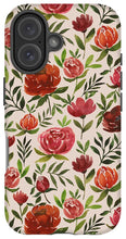 Load image into Gallery viewer, Burgundy Watercolor Floral Pattern - Phone Case