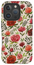 Load image into Gallery viewer, Burgundy Watercolor Floral Pattern - Phone Case
