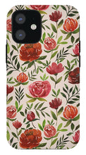 Load image into Gallery viewer, Burgundy Watercolor Floral Pattern - Phone Case