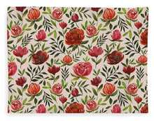 Load image into Gallery viewer, Burgundy Watercolor Floral Pattern - Blanket