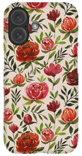 Load image into Gallery viewer, Burgundy Watercolor Floral Pattern - Phone Case