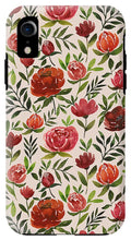 Load image into Gallery viewer, Burgundy Watercolor Floral Pattern - Phone Case