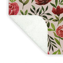 Load image into Gallery viewer, Burgundy Watercolor Floral Pattern - Blanket
