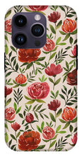 Load image into Gallery viewer, Burgundy Watercolor Floral Pattern - Phone Case