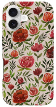 Load image into Gallery viewer, Burgundy Watercolor Floral Pattern - Phone Case