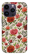 Load image into Gallery viewer, Burgundy Watercolor Floral Pattern - Phone Case