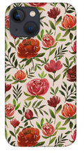 Load image into Gallery viewer, Burgundy Watercolor Floral Pattern - Phone Case