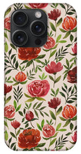 Load image into Gallery viewer, Burgundy Watercolor Floral Pattern - Phone Case