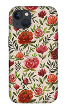 Load image into Gallery viewer, Burgundy Watercolor Floral Pattern - Phone Case