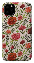 Load image into Gallery viewer, Burgundy Watercolor Floral Pattern - Phone Case