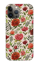 Load image into Gallery viewer, Burgundy Watercolor Floral Pattern - Phone Case