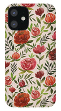 Load image into Gallery viewer, Burgundy Watercolor Floral Pattern - Phone Case