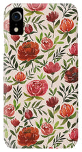 Load image into Gallery viewer, Burgundy Watercolor Floral Pattern - Phone Case