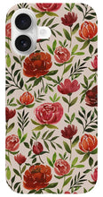 Load image into Gallery viewer, Burgundy Watercolor Floral Pattern - Phone Case