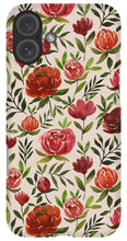 Load image into Gallery viewer, Burgundy Watercolor Floral Pattern - Phone Case