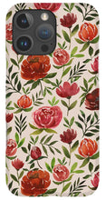 Load image into Gallery viewer, Burgundy Watercolor Floral Pattern - Phone Case