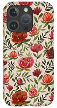 Load image into Gallery viewer, Burgundy Watercolor Floral Pattern - Phone Case