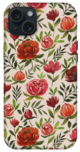 Load image into Gallery viewer, Burgundy Watercolor Floral Pattern - Phone Case