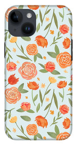 Burnt Orange Floral Pattern - Phone Case