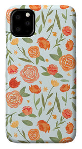 Burnt Orange Floral Pattern - Phone Case