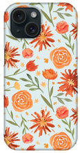 Load image into Gallery viewer, Burnt Orange Flower Burst Pattern - Phone Case
