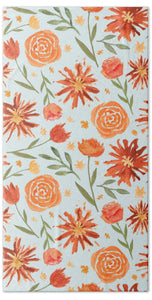 Burnt Orange Flower Burst Pattern - Beach Towel