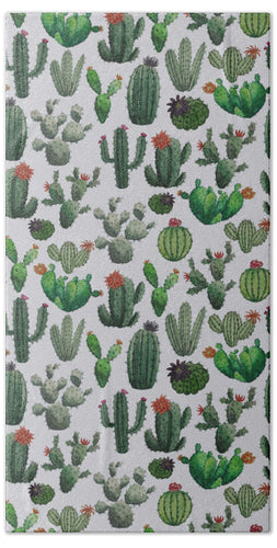 Cactus Watercolor Pattern - Beach Towel