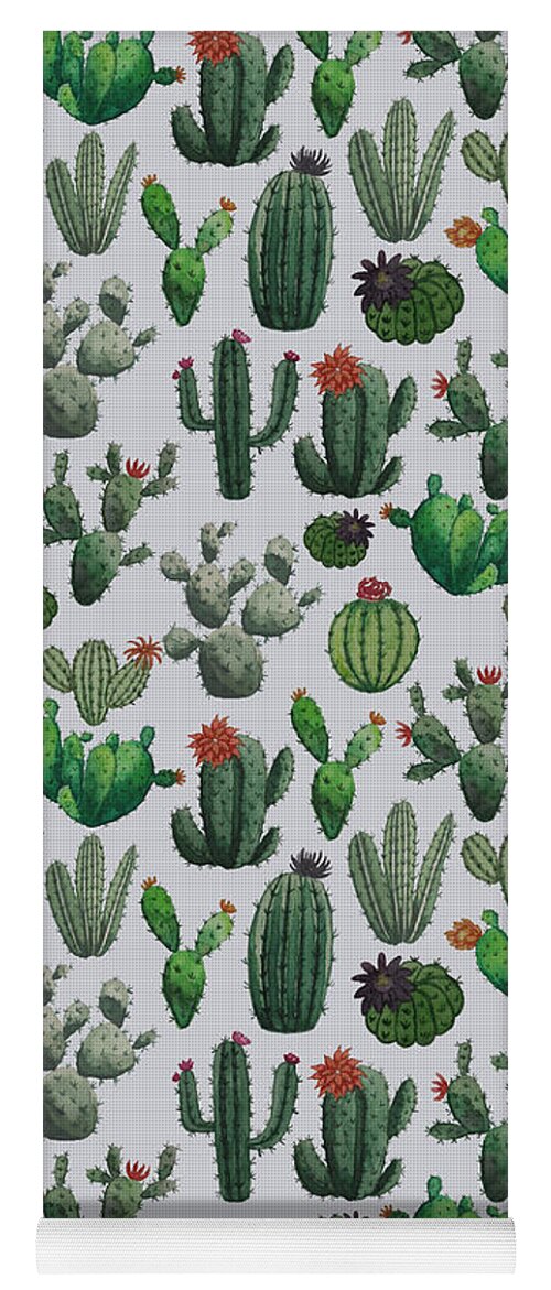 Cactus Watercolor Pattern - Yoga Mat