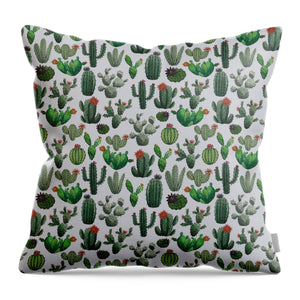 Cactus Watercolor Pattern - Throw Pillow