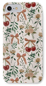 Cherry and Roses Pattern - Phone Case