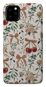 Cherry and Roses Pattern - Phone Case