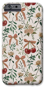 Cherry and Roses Pattern - Phone Case