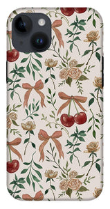 Cherry and Roses Pattern - Phone Case