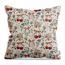 Load image into Gallery viewer, Cherry and Roses Pattern - Throw Pillow