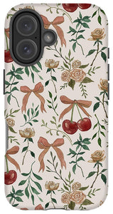 Cherry and Roses Pattern - Phone Case