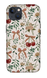 Cherry and Roses Pattern - Phone Case