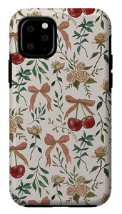 Cherry and Roses Pattern - Phone Case